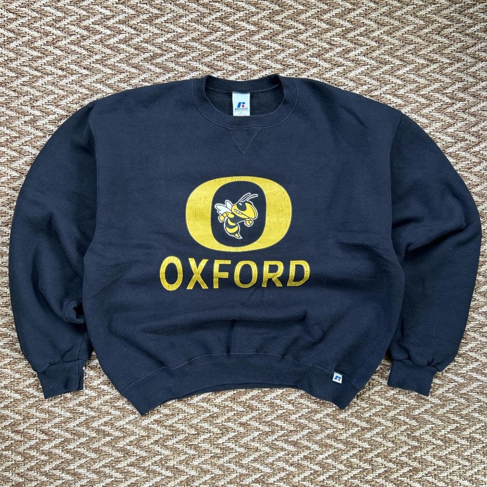 Russell Athletic Black and Gold Oxford Long Sleeve Tee